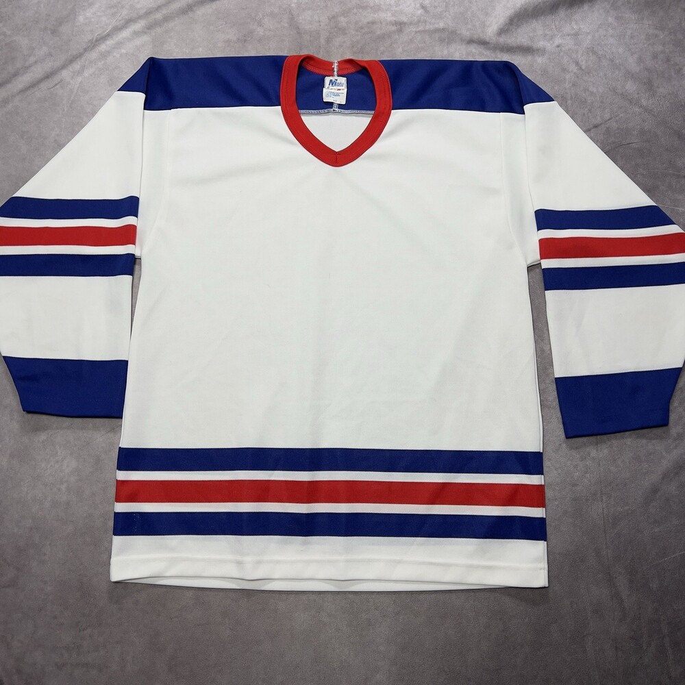 VTG Maska Hockey Jersey Mens M Red White Blue Blank Miracle Team USA Rangers